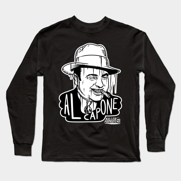 al capone killer portraits black Long Sleeve T-Shirt by Luis Angel Nunez